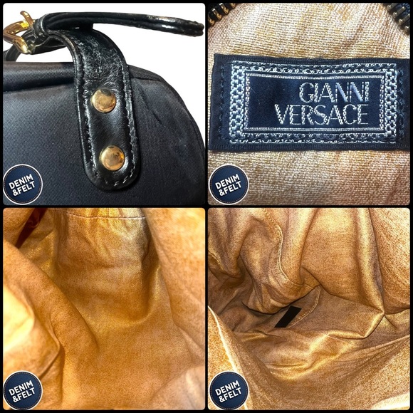 Versace Unisex Black & Gold Nylon Sun Logo Studded Backpack | EUC!! 💛🖤💛🖤 - Picture 15 of 16